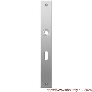 GPF Bouwbeslag RVS 1100.28L/R BB56 deurkruk gatdeel links-rechtswijzend plaatschild rechthoekig zonder veer 240x30x2 mm BB56 RVS geborsteld - A21004033 - afbeelding 1