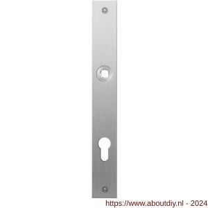 GPF Bouwbeslag RVS 1100.28L/R PC85 deurkruk gatdeel links-rechtswijzend plaatschild rechthoekig zonder veer 240x30x2 mm PC85 RVS geborsteld - A21004037 - afbeelding 1