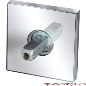 GPF Bouwbeslag RVS 1100.42.400 rozet vierkant 50x50x8 mm met vastgelaste knopvastzetter RVS gepolijst - A21011516 - afbeelding 1