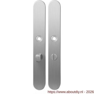 GPF Bouwbeslag RVS GPF1100.70 XL WC55/8 normaal langschild XL afgerond enkelverend 282x40x8,5 mm WC55/8 normale deurknop RVS geborsteld - A21004048 - afbeelding 1