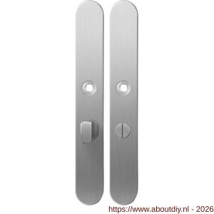 GPF Bouwbeslag RVS GPF1100.70 XL WC57/5 groot langschild XL afgerond enkelverend 282x40x8,5 mm WC57/5 grote deurknop RVS geborsteld - A21004049 - afbeelding 1