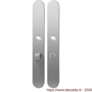 GPF Bouwbeslag RVS GPF1100.70 XL WC57/5 normaal langschild XL afgerond enkelverend 282x40x8,5 mm WC57/5 normale deurknop RVS geborsteld - A21004050 - afbeelding 1