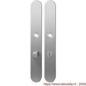 GPF Bouwbeslag RVS GPF1100.70 XL WC63/8 normaal langschild XL afgerond enkelverend 282x40x8,5 mm WC63/8 normale deurknop RVS geborsteld - A21004052 - afbeelding 1