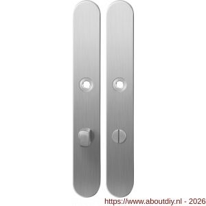 GPF Bouwbeslag RVS GPF1100.70 XL WC72/8 normaal langschild XL afgerond enkelverend 282x40x8,5 mm WC72/8 normale deurknop RVS geborsteld - A21004054 - afbeelding 1