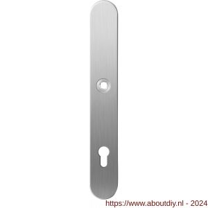 GPF Bouwbeslag RVS 1100.70L XL PC92 deurkruk gatdeel linkswijzend langschild XL afgerond 282x40x8,5 mm PC92 RVS geborsteld - A21004061 - afbeelding 1