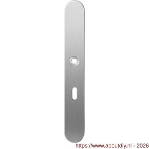 GPF Bouwbeslag RVS GPF1100.70R XL BB56 langschild gatdeel XL afgerond 282x40x8,5 mm BB56 rechtsdraaiend RVS geborsteld - A21004063 - afbeelding 1