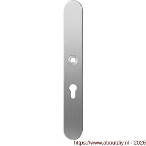 GPF Bouwbeslag RVS GPF1100.70R XL PC55 langschild gatdeel XL afgerond 282x40x8,5 mm PC55 rechtsdraaiend RVS geborsteld - A21004065 - afbeelding 1