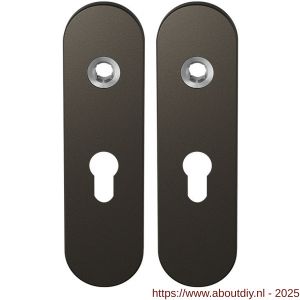 GPF Bouwbeslag Anastasius 1110.A1 PC55 kortschild afgerond enkelverend 169x46x8,5 mm PC55 Dark blend - A21012430 - afbeelding 1