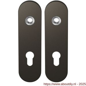 GPF Bouwbeslag Anastasius 1110.A1 PC72 kortschild afgerond enkelverend 169x46x8,5 mm PC72 Dark blend - A21012431 - afbeelding 1