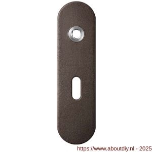 GPF Bouwbeslag Anastasius 1110.A1L BB56 deurkruk gatdeel linkswijzend kortschild afgerond 169x46x8,5 mm BB56 Dark blend - A21012433 - afbeelding 1