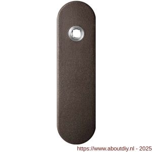 GPF Bouwbeslag Anastasius 1110.A1L blind deurkruk gatdeel linkswijzend kortschild afgerond 169x46x8,5 mm blind Dark blend - A21012432 - afbeelding 1