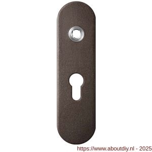 GPF Bouwbeslag Anastasius 1110.A1L PC55 deurkruk gatdeel linkswijzend kortschild afgerond 169x46x8,5 mm PC55 Dark blend - A21012434 - afbeelding 1