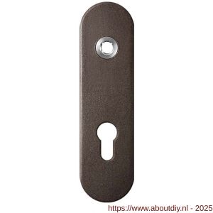 GPF Bouwbeslag Anastasius 1110.A1L PC72 deurkruk gatdeel linkswijzend kortschild afgerond 169x46x8,5 mm PC72 Dark blend - A21012435 - afbeelding 1