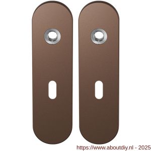 GPF Bouwbeslag Anastasius 1110.A2 BB56 kortschild afgerond enkelverend 169x46x8,5 mm BB56 Bronze blend - A21012445 - afbeelding 1
