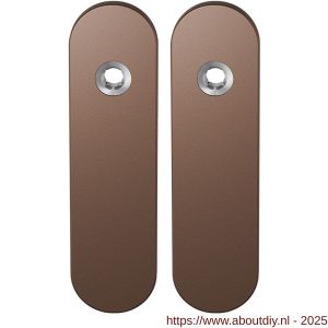 GPF Bouwbeslag Anastasius 1110.A2 blind kortschild afgerond enkelverend 169x46x8,5 mm blind Bronze blend - A21012444 - afbeelding 1