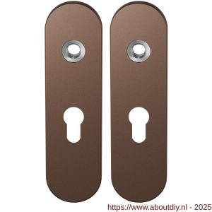GPF Bouwbeslag Anastasius 1110.A2 PC55 kortschild afgerond enkelverend 169x46x8,5 mm PC55 Bronze blend - A21012446 - afbeelding 1
