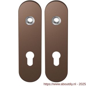 GPF Bouwbeslag Anastasius 1110.A2 PC72 kortschild afgerond enkelverend 169x46x8,5 mm PC72 Bronze blend - A21012447 - afbeelding 1