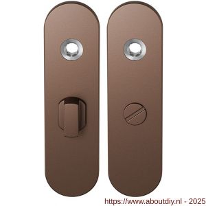 GPF Bouwbeslag Anastasius 1110.A2 WC55/8 groot kortschild afgerond enkelverend 169x46x8,5 mm WC55/8 grote knop Bronze blend - A21012456 - afbeelding 1