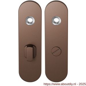 GPF Bouwbeslag Anastasius 1110.A2 WC63/8 groot kortschild afgerond enkelverend 169x46x8,5 mm WC63/8 grote knop Bronze blend - A21012458 - afbeelding 1