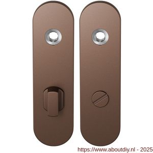 GPF Bouwbeslag Anastasius 1110.A2 WC72/8 groot kortschild afgerond enkelverend 169x46x8,5 mm WC72/8 grote knop Bronze blend - A21012459 - afbeelding 1