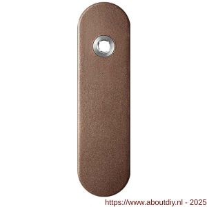 GPF Bouwbeslag Anastasius 1110.A2L blind deurkruk gatdeel linkswijzend kortschild afgerond 169x46x8,5 mm blind Bronze blend - A21012448 - afbeelding 1
