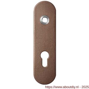 GPF Bouwbeslag Anastasius 1110.A2R PC72 deurkruk gatdeel rechtswijzend kortschild afgerond 169x46x8,5 mm PC72 Bronze blend - A21012455 - afbeelding 1