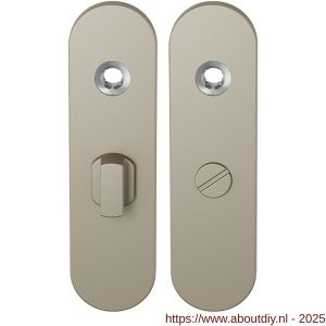 GPF Bouwbeslag Anastasius 1110.A4 WC55/8 groot kortschild afgerond enkelverend 169x46x8,5 mm WC55/8 grote knop Champagne blend - A21012488 - afbeelding 1
