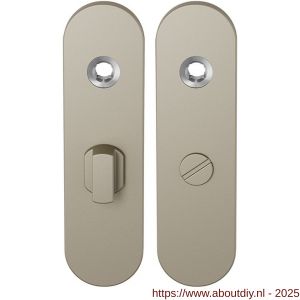 GPF Bouwbeslag Anastasius 1110.A4 WC57/5 groot kortschild afgerond enkelverend 169x46x8,5 mm WC57/5 grote knop Champagne blend - A21012489 - afbeelding 1
