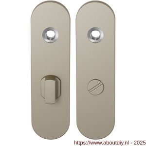 GPF Bouwbeslag Anastasius 1110.A4 WC63/8 groot kortschild afgerond enkelverend 169x46x8,5 mm WC63/8 grote knop Champagne blend - A21012490 - afbeelding 1