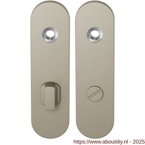 GPF Bouwbeslag Anastasius 1110.A4 WC72/8 groot kortschild afgerond enkelverend 169x46x8,5 mm WC72/8 grote knop Champagne blend - A21012491 - afbeelding 1