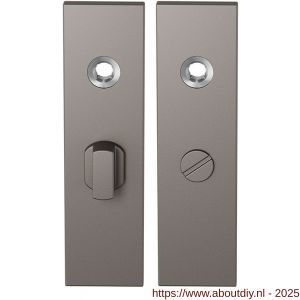 GPF Bouwbeslag Anastasius 1115.A3 WC55/8 groot kortschild rechthoekig enkelverend 169x46x8,5 mm WC55/8 grote knop Mocca blend - A21012536 - afbeelding 1