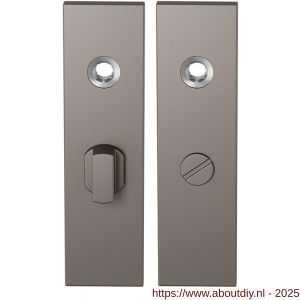 GPF Bouwbeslag Anastasius 1115.A3 WC57/5 groot kortschild rechthoekig enkelverend 169x46x8,5 mm WC57/5 grote knop Mocca blend - A21012537 - afbeelding 1
