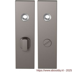 GPF Bouwbeslag Anastasius 1115.A3 WC63/8 groot kortschild rechthoekig enkelverend 169x46x8,5 mm WC63/8 grote knop Mocca blend - A21012538 - afbeelding 1