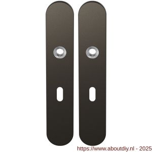 GPF Bouwbeslag Anastasius 1120.A1 BB56 langschild afgerond enkelverend 218x40x8,5 mm BB56 Dark blend - A21011103 - afbeelding 1