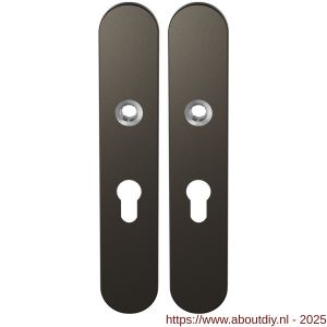 GPF Bouwbeslag Anastasius 1120.A1 PC55 langschild afgerond enkelverend 218x40x8,5 mm PC55 Dark blend - A21011104 - afbeelding 1