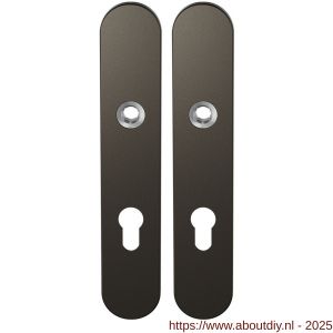 GPF Bouwbeslag Anastasius 1120.A1 PC72 langschild afgerond enkelverend 218x40x8,5 mm PC72 Dark blend - A21011105 - afbeelding 1