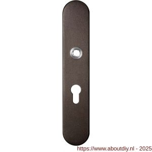 GPF Bouwbeslag Anastasius 1120.A1L PC55 deurkruk gatdeel linkswijzend langschild afgerond 218x40x8,5 mm PC55 Dark blend - A21011108 - afbeelding 1