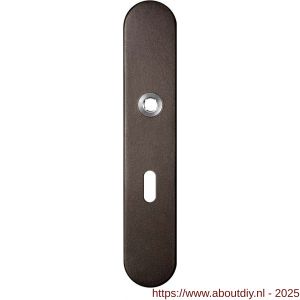 GPF Bouwbeslag Anastasius 1120.A1R BB56 deurkruk gatdeel rechtswijzend langschild afgerond 218x40x8,5 mm BB56 Dark blend - A21011111 - afbeelding 1