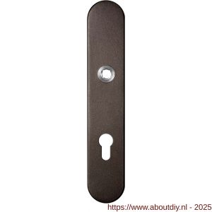 GPF Bouwbeslag Anastasius 1120.A1R PC72 deurkruk gatdeel rechtswijzend langschild afgerond 218x40x8,5 mm PC72 Dark blend - A21011113 - afbeelding 1