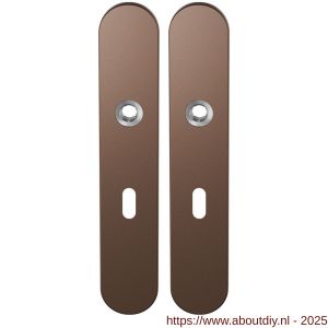 GPF Bouwbeslag Anastasius 1120.A2 BB56 langschild afgerond enkelverend 218x40x8,5 mm BB56 Bronze blend - A21011118 - afbeelding 1