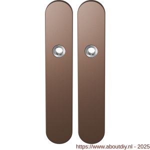 GPF Bouwbeslag Anastasius 1120.A2 blind langschild afgerond enkelverend 218x40x8,5 mm blind Bronze blend - A21011117 - afbeelding 1