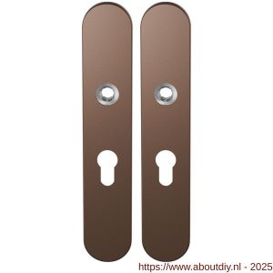 GPF Bouwbeslag Anastasius 1120.A2 PC55 langschild afgerond enkelverend 218x40x8,5 mm PC55 Bronze blend - A21011119 - afbeelding 1