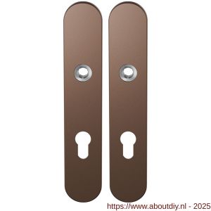 GPF Bouwbeslag Anastasius 1120.A2 PC72 langschild afgerond enkelverend 218x40x8,5 mm PC72 Bronze blend - A21011120 - afbeelding 1