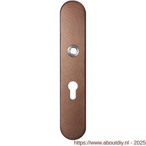 GPF Bouwbeslag Anastasius 1120.A2L PC55 deurkruk gatdeel linkswijzend langschild afgerond 218x40x8,5 mm PC55 Bronze blend - A21011123 - afbeelding 1