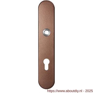 GPF Bouwbeslag Anastasius 1120.A2L PC72 deurkruk gatdeel linkswijzend langschild afgerond 218x40x8,5 mm PC72 Bronze blend - A21011124 - afbeelding 1