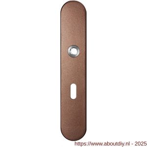 GPF Bouwbeslag Anastasius 1120.A2R BB56 deurkruk gatdeel rechtswijzend langschild afgerond 218x40x8,5 mm BB56 Bronze blend - A21011126 - afbeelding 1