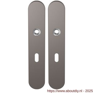 GPF Bouwbeslag Anastasius 1120.A3 BB56 langschild afgerond enkelverend 218x40x8,5 mm BB56 Mocca blend - A21011148 - afbeelding 1
