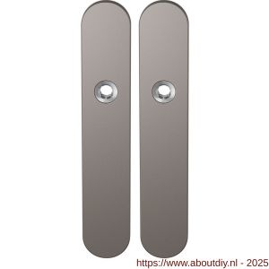 GPF Bouwbeslag Anastasius 1120.A3 blind langschild afgerond enkelverend 218x40x8,5 mm blind Mocca blend - A21011147 - afbeelding 1