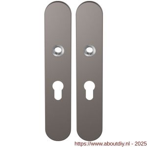 GPF Bouwbeslag Anastasius 1120.A3 PC55 langschild afgerond enkelverend 218x40x8,5 mm PC55 Mocca blend - A21011149 - afbeelding 1