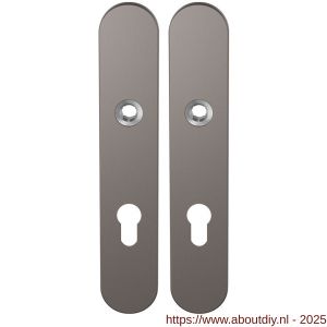 GPF Bouwbeslag Anastasius 1120.A3 PC72 langschild afgerond enkelverend 218x40x8,5 mm PC72 Mocca blend - A21011150 - afbeelding 1